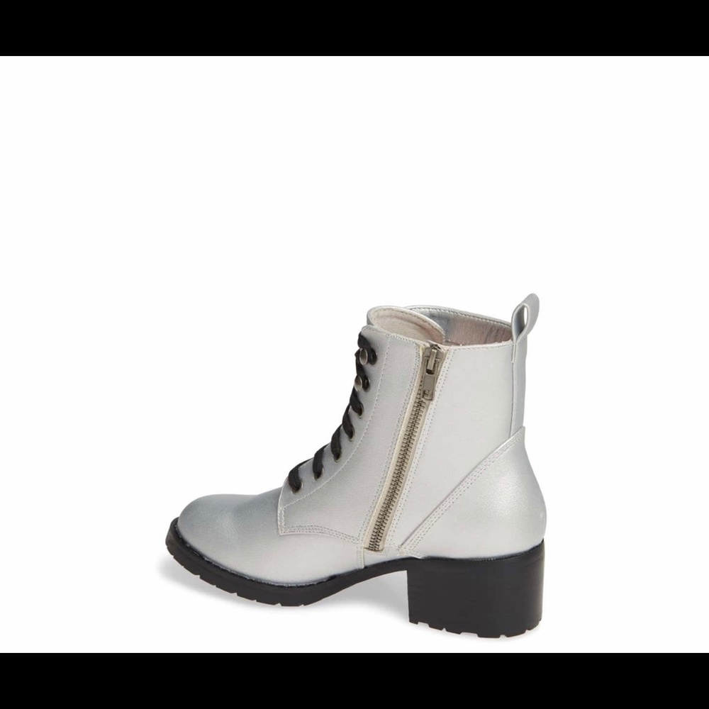 Silver Lace Up Boot - Picture 4 of 8
